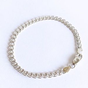 Sterling Silver Double Link Bracelet 925 Italy